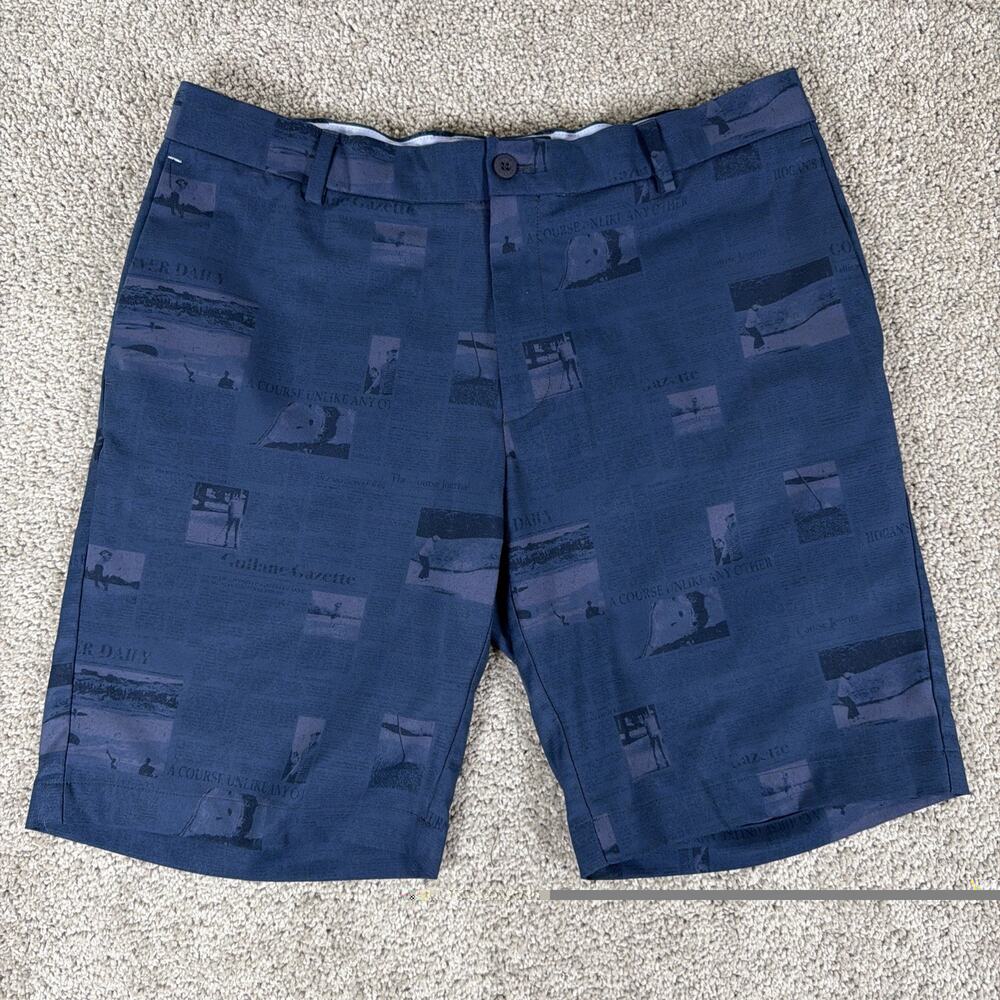 Peter Millar Shorts Mens 34 Crown Crafted Surge Performance AOP Newspaper Golf